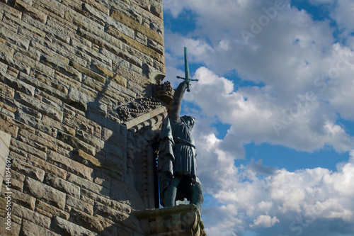 Poster William Wallace statue on the Wallace Monument near Stirling in Scotland