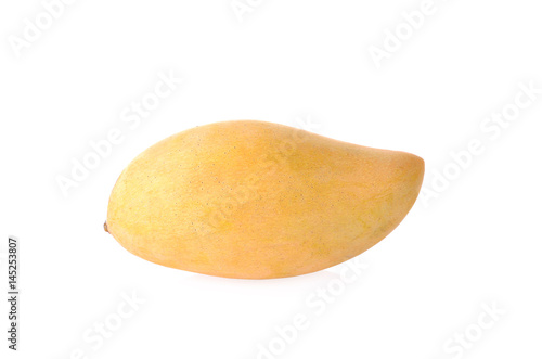 yellow mangoes on white  background