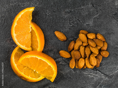 Fresh Orange With Almond Nuts