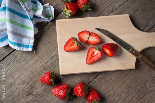 Fresh natural chopped strawberry.