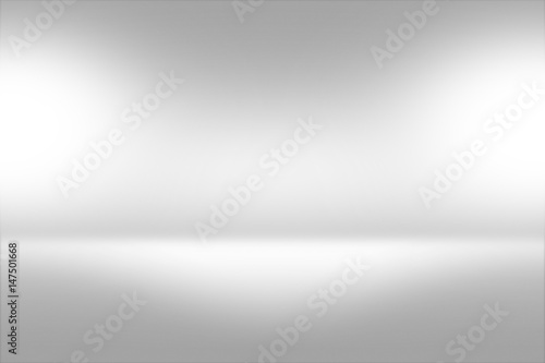 Product Showscase Spotlight Background - Crisp and Clear Infinite Horizon White Floor - Light Scene for Modern Clean Minimalist Design, Widescreen in High Resolution © Loud Mango
