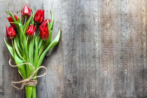 Bunch of tulips, spring flowers for mothers day, background