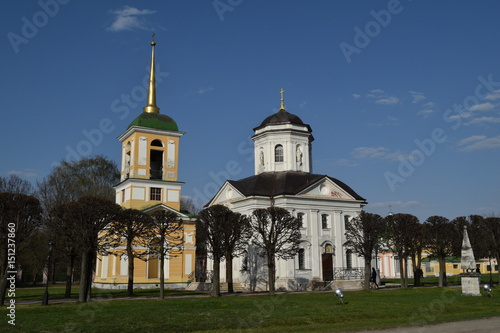 Poster Church in the estate of Count Sheremetev Kuskovo, Moscow: 30 of April 2017