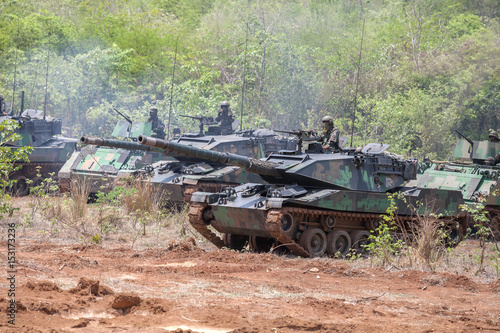 Poster Real ammunition maneuver by using the commando stingray light tank was exported for use by armed forces of Thailand