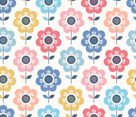 Naklejka seamless floral pattern