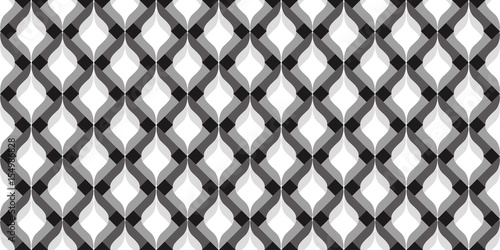 Fototapeta 3D wavy geometric background. Seamless pattern. Vector.3Dなみなみ幾何学パターン