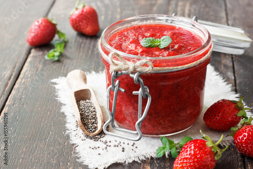 Strawberry jam with chia seeds