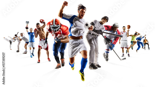 Obraz na płótnie Huge multi sports collage soccer basketball football hockey baseball boxing etc