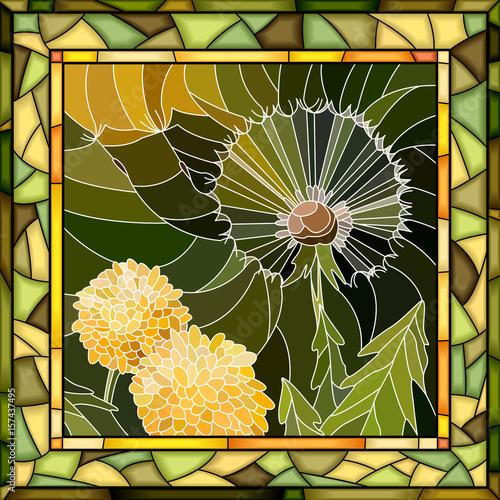 vector-mosaic-illustration-of-flower-dandelion