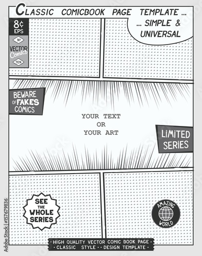 Free E Comic Book Page Template Comics Layout And Action With Free E Comic Book Page Template Comics Layout And Action With Sd Lines Halftone