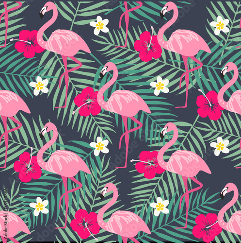 tropikalny-modny-wzor-z-rozowym-flamingo-ananasy-tropikalne-liscie-tlo-plaza-tropikalny-raj