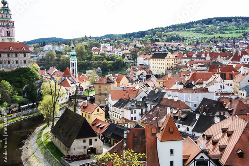 Poster CESKY KRUMLOV, CZECH REPUBLIC– April 16, 2017 :View of Cesky Krumlov, Czech Repu