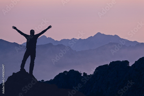 Mountains landscape, sunset