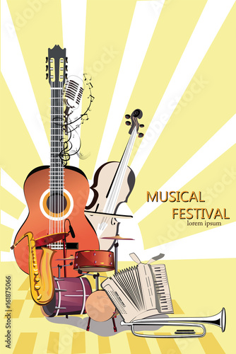 reihe-von-musikalischen-hintergrunden-jazz-poster-hand-gezeichneter-vektor