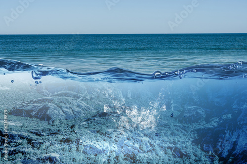 Fototapeta Ocean underwater view . Mixed media