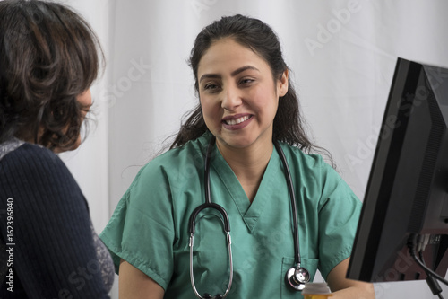 Patient receiving information from a health care professional