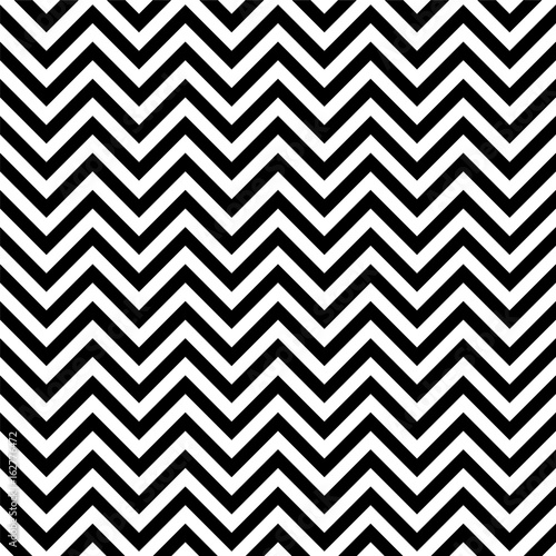 Fototapeta Black and white zigzag seamless pattern