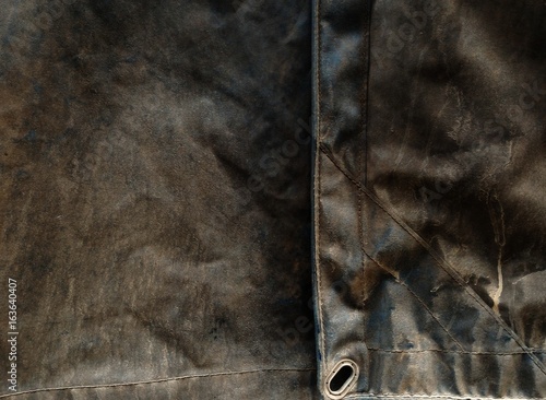 dirty old canvas covered truck on truck for transportation background