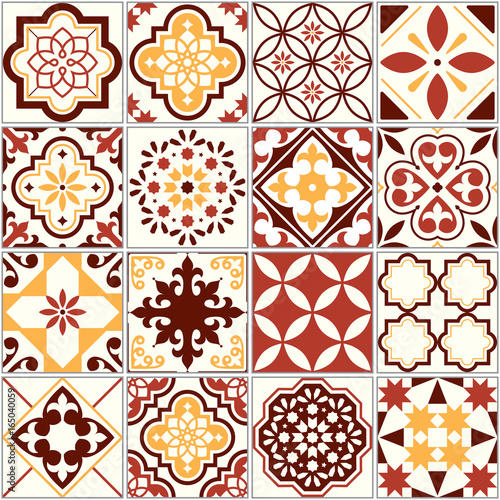 portugalskie-plytki-wektorowe-wzor-sztuki-lizbony-srodziemnomorski-ornament-bez-szwu-w-kolorze-brazowym-i-zoltym