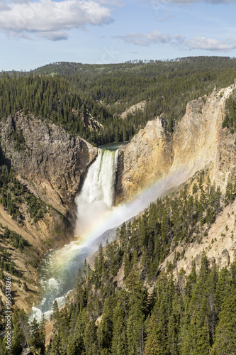 yellowstone-upper-falls-rainbow-i-blue-sky