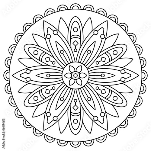 Mandala Coloring Page Vector Illustration