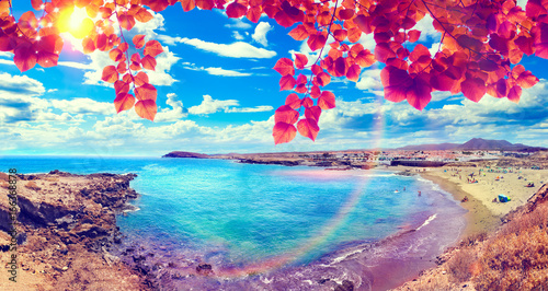 paysage-pittoresque-des-plages-de-canarias-tenerife-dancing-paysage-et-vegetation-concept-de-voyage-et-de-vacances-par-la-cote