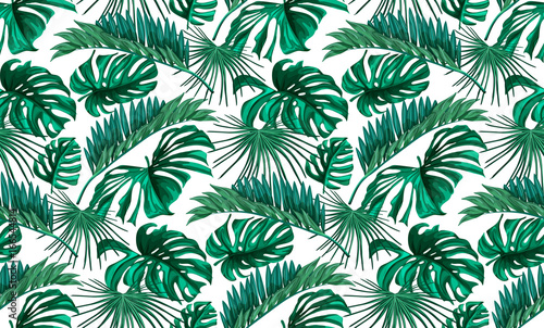 Lacobel Vector tropical leaves seamless pattern