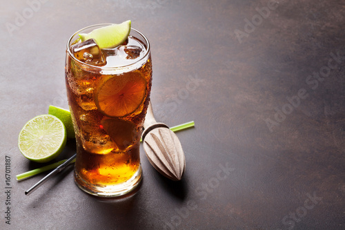 Cuba libre cocktail glass