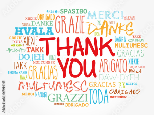 Thank You word cloud in different languages, concept background | Buy ...