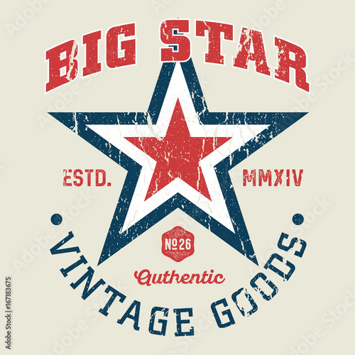 Big Star - Vintage Tee Design For Print © hasenkamp26