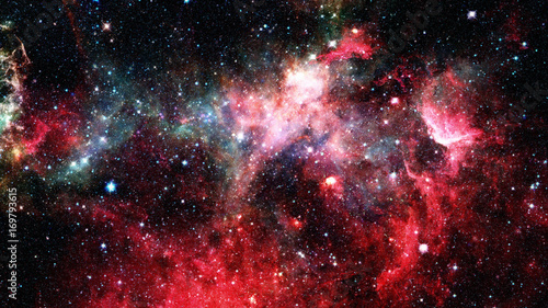 Obraz na płótnie Nebula and galaxies in deep space. Elements of this image furnished by NASA.