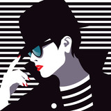 Fashion woman in style pop art.