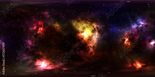 Deep space, stars and nebula, 360 degrees panorama, HDRI high resolution environment map © Viktor Sazonov