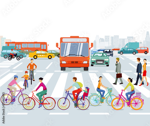 rysunek,-rowerzystow-na-pasach,-plakat