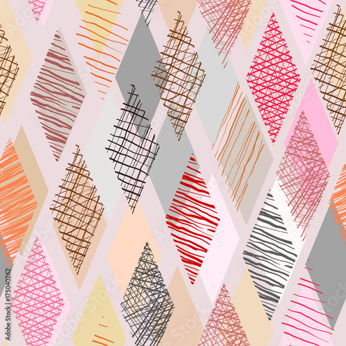 koloru-doodle-w-rhombus-ksztalcie-z-bezszwowym-tlem