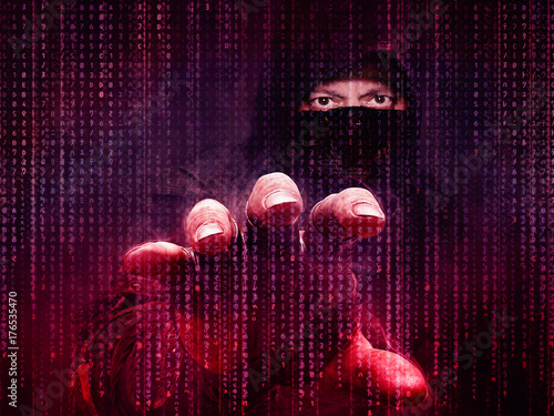 dangerous hacker stealing data -concept