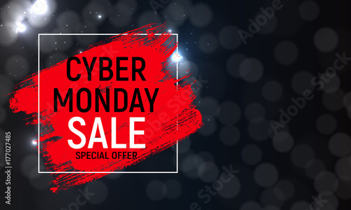 Cyber Monday Background Sale Concept. Vector Illustration