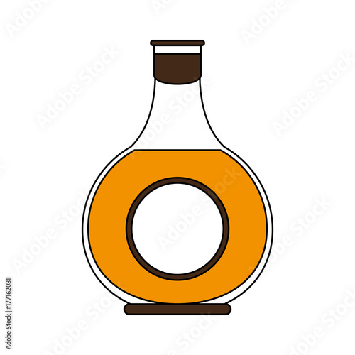 Whisky glass bottle icon vector illustration graphic design