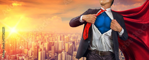 Business superhero. Mixed media