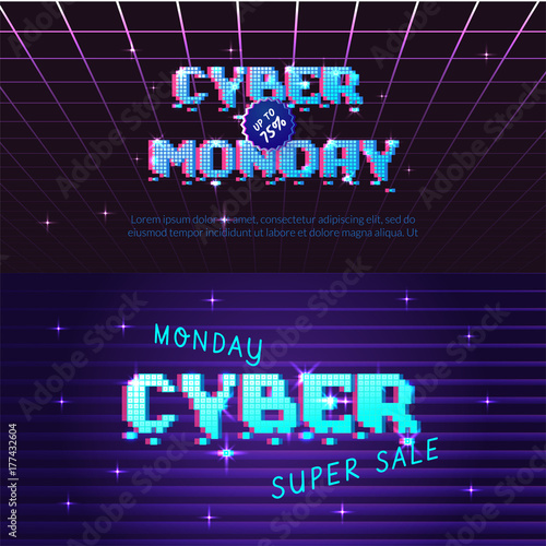 Cyber monday store promotion banner. Can be used as advertising, flyer