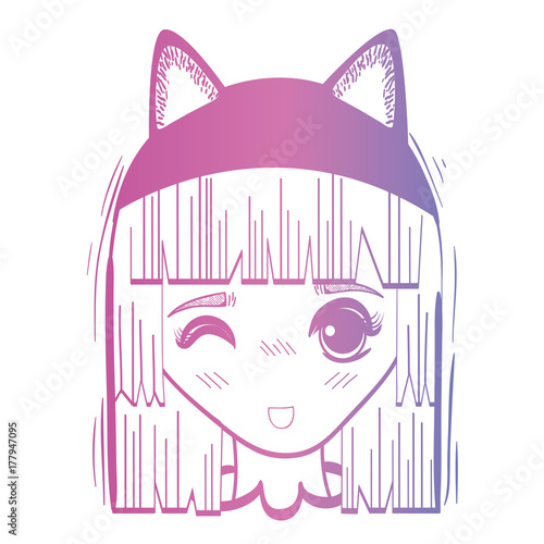 linia-anime-girl-head-with-custome-and-hairstyle