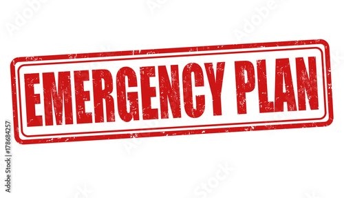 Emergency plan sign or stamp