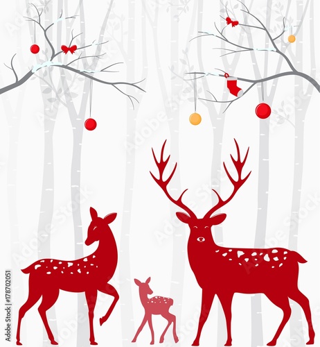 red-christmas-deer-with-birch-tree