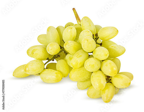 Fresh grapes isolated on white background with clipping pass