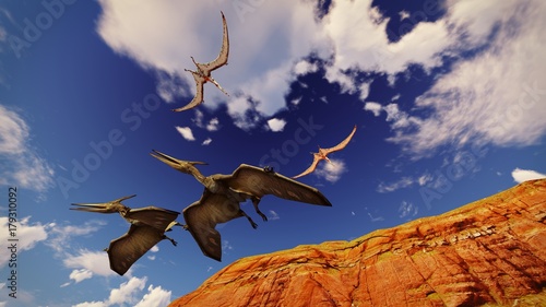 flying-pterodactyl-contra-el-hermoso-cloudscape-3d-ilustracion