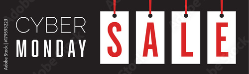 Cyber Monday Hang Tag Holiday Sale Banner Vector Illustration 2