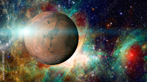 Obraz Fotograficzny Planet Mars in the solar system. Elements of this image are furnished by NASA