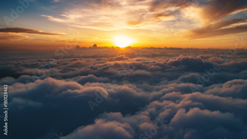 Cloud scape above carpathian mountains shot at sunset © niromaks