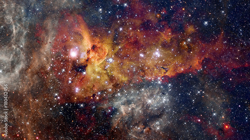 Obraz Fotograficzny Night sky with stars and nebula. Elements of this image furnished by NASA.