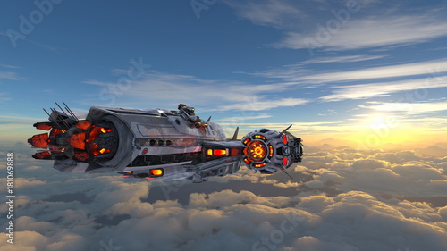 science-fiction,-statek-kosmiczny,-abstrakcja